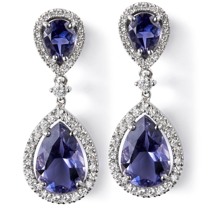 pendientes_caramelo_oro_blanco_iolitas_diamantes_ - Ref J5595PB_Chocron_Joyeros
