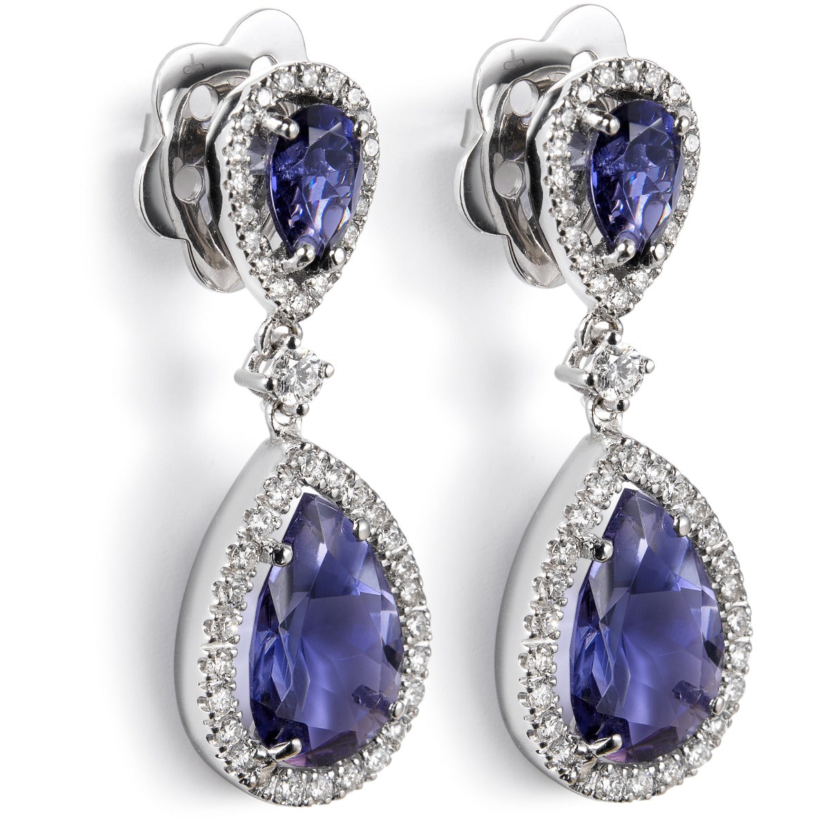 pendientes_caramelo_oro_blanco_iolitas_diamantes_ - Ref J5595PB_Chocron_Joyeros
