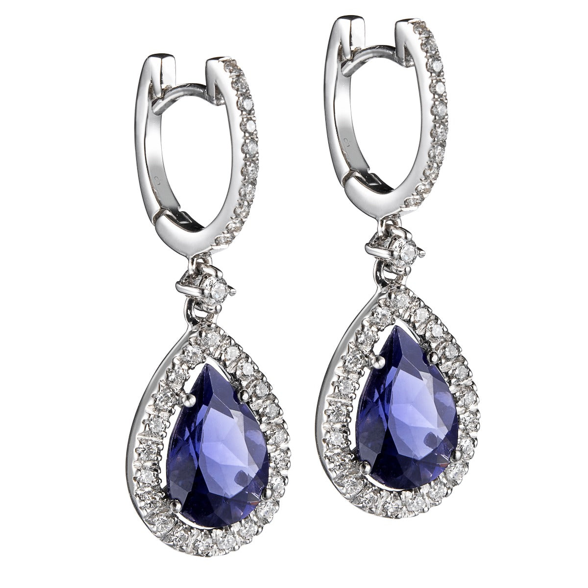 pendientes_caramelo_oro_blanco_iolitas_diamantes_ - Ref J5605PB_Chocron_Joyeros