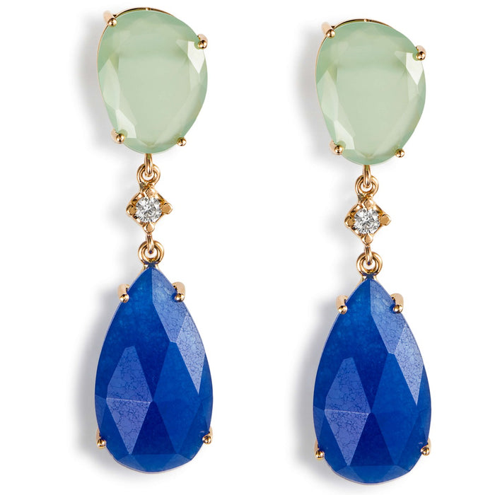 pendientes-lollipop-oro-rosa-cuarzo-verde-azul-diamante - Ref J5455pb Chocrón Joyeros