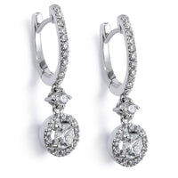 Pendientes de novia de oro blanco con diamantes talla brillante - Ref J5255PB_Chocrón Joyeros