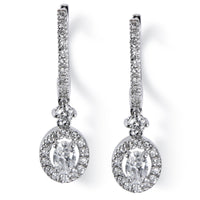 Pendientes de novia de oro blanco con diamantes talla brillante - Ref J5247PB_Chocrón Joyeros