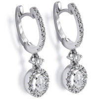 Pendientes de novia de oro blanco con diamantes talla brillante - Ref J5247PB_Chocrón Joyeros