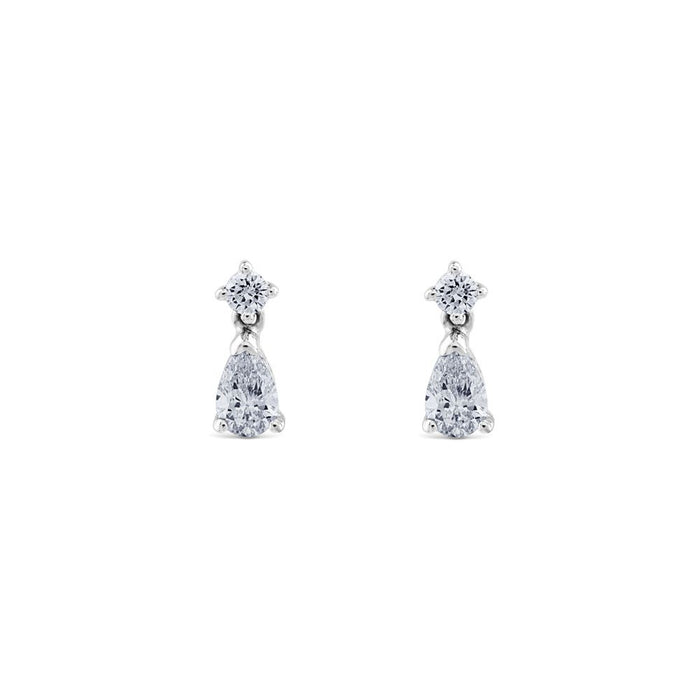Pendientes-oro-blanco-lagrima-tamaño-pequeño - Ref. J4345TB