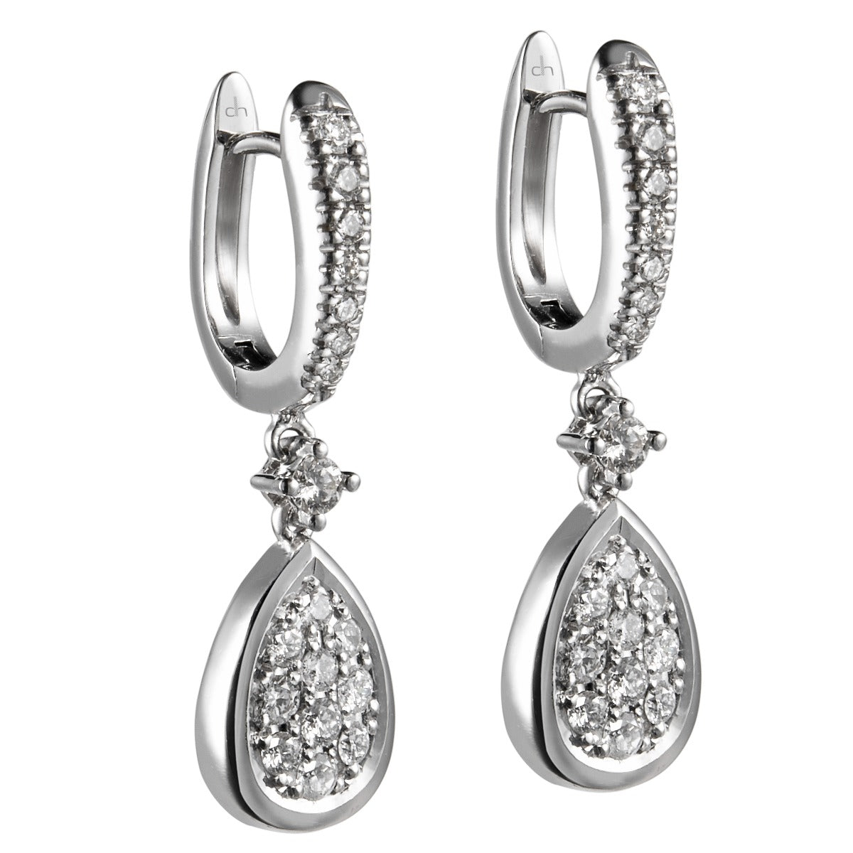Pendientes-oro-blanco-diamantes - Ref J5670PB