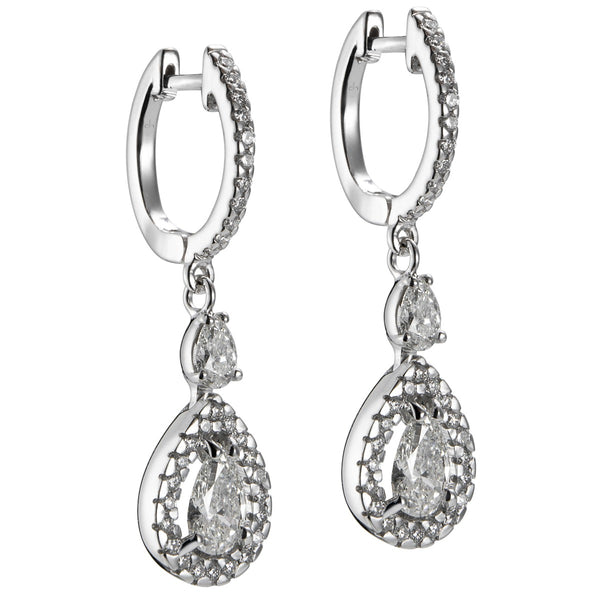 pendientes-novia-oro-blanco-diamantes-perillas-brillantes - Ref j5375sb Chocrón Joyeros