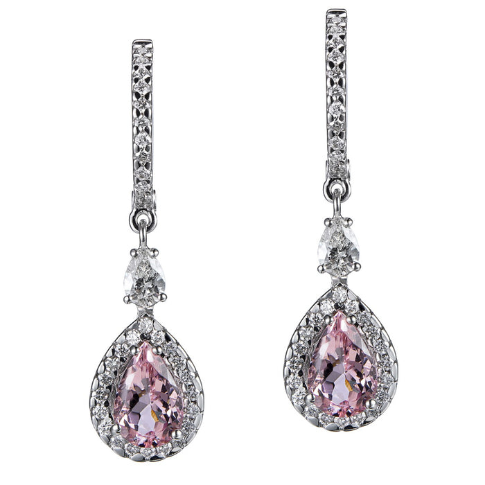 Pendientes_oro_blanco_morganita_pera_diamantes_ Ref J5773PB_Chocrón Joyeros