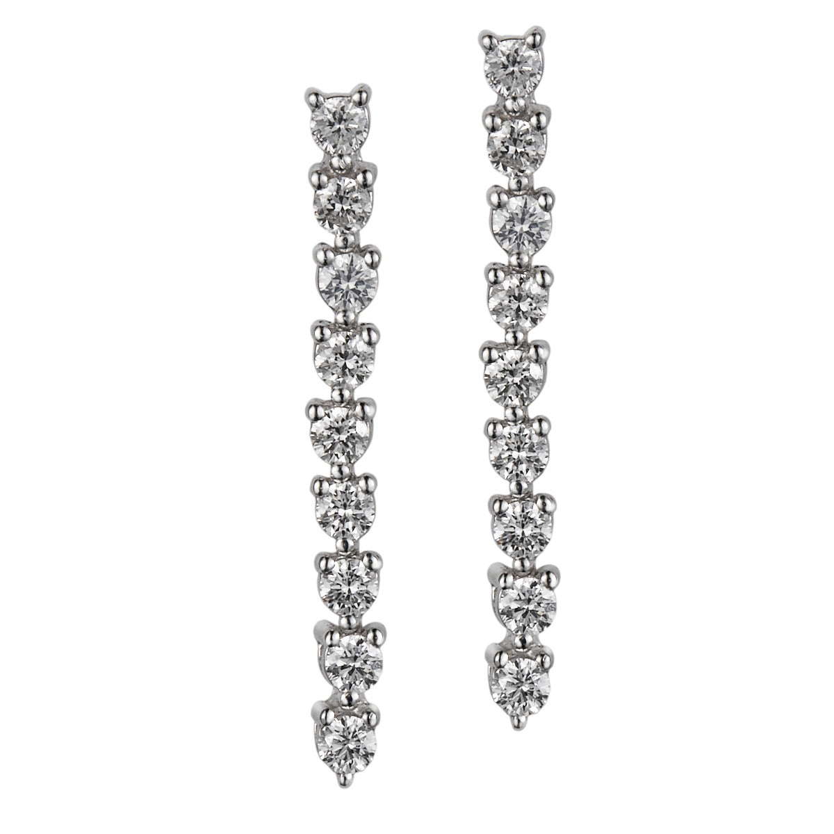Pendientes-riviere-oro-blanco-diamantes-garra - Ref J5720PB_Chocrón Joyeros