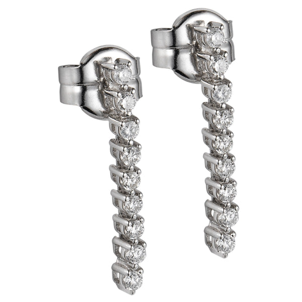 Pendientes-riviere-oro-blanco-diamantes-garra - Ref J5720PB_Chocrón Joyeros