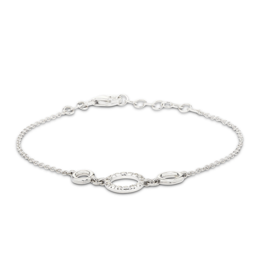 pulsera-oro-blanco-círculo-diamantes - Ref J4849PLB