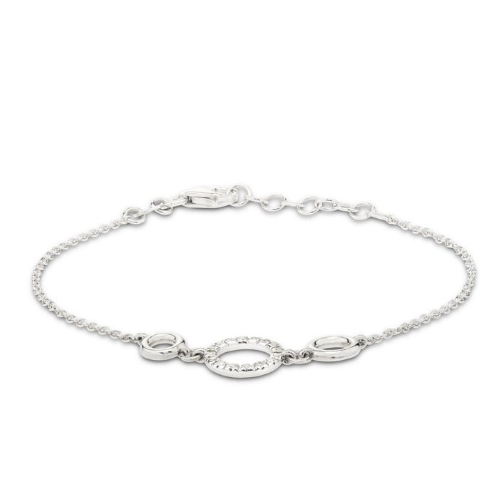 pulsera-oro-blanco-círculo-diamantes - Ref J4849PLB