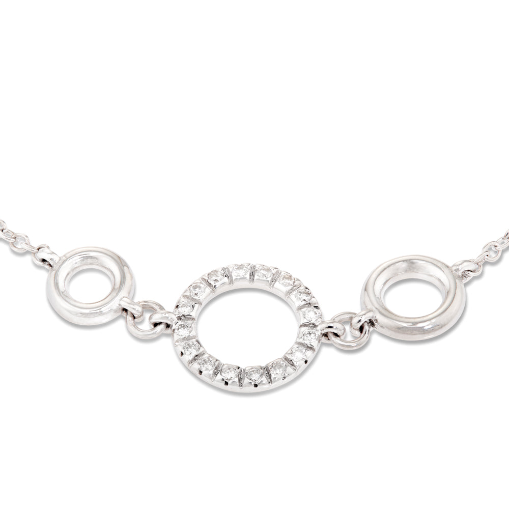 pulsera-oro-blanco-círculo-diamantes - Ref J4849PLB