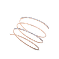 Pulsera de muelle 4 vueltas de oro rosa con diamantes