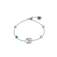 pulsera-plata-gucci-marmont-GG-nacar-topacio-azul-resina-turquesa -  Ref YBB527393001