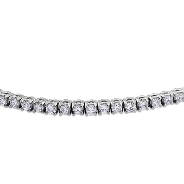 Pulsera Riviere de oro blanco con diamantes en garra de 2.60 quilates