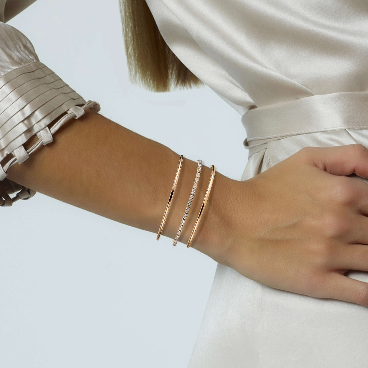 pulsera-muelle-3-vueltas-oro-rosa-diamantes - Ref J4815PLB