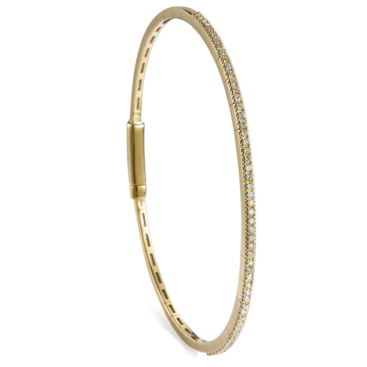 Pulsera-rigida-oro-amarillo-diamantes-garra Ref J5777PLB_Chocrón Joyeros