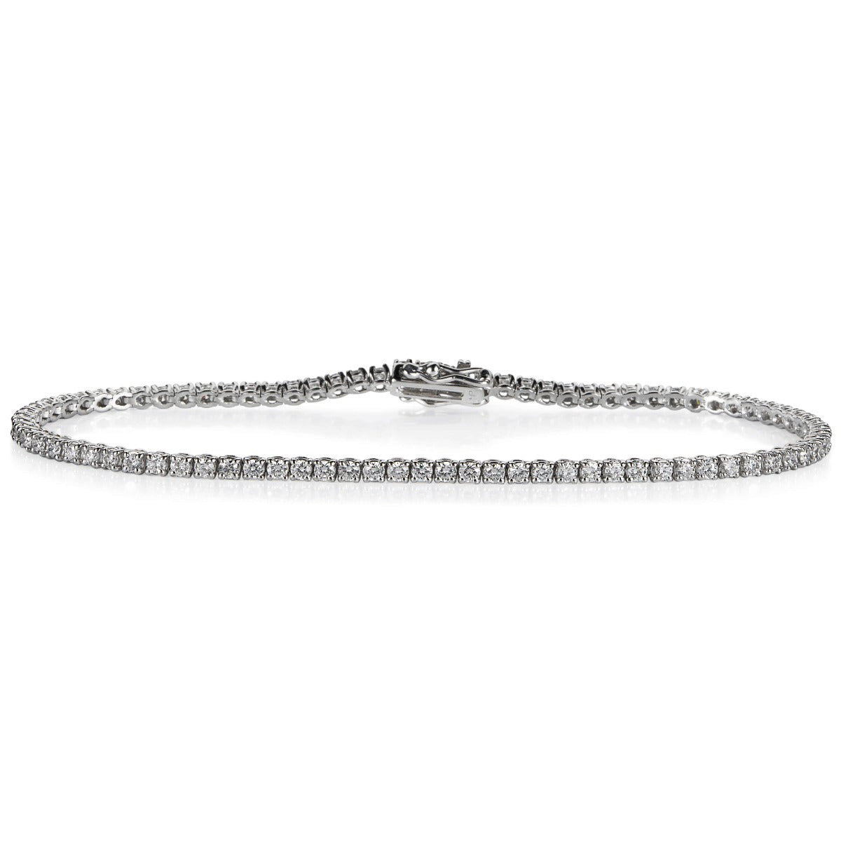 Pulsera-riviere-oro-blanco-diamantes-brillantes-garra Ref J5391PLB_Chocrón Joyeros