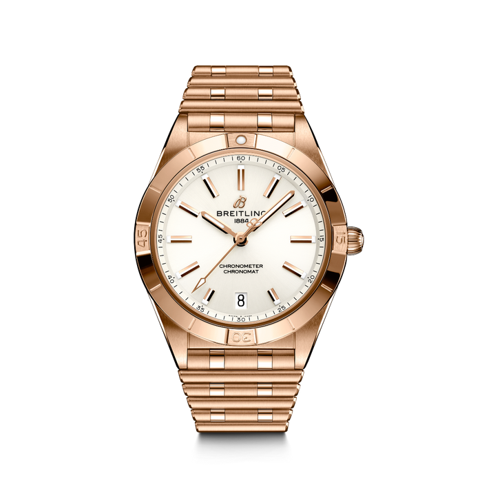 Reloj-señora-breitling-chronomat-36-oro-rojo-esfera-blanca-automatic - Ref R10380101A1R1 Chocron Joyeros 