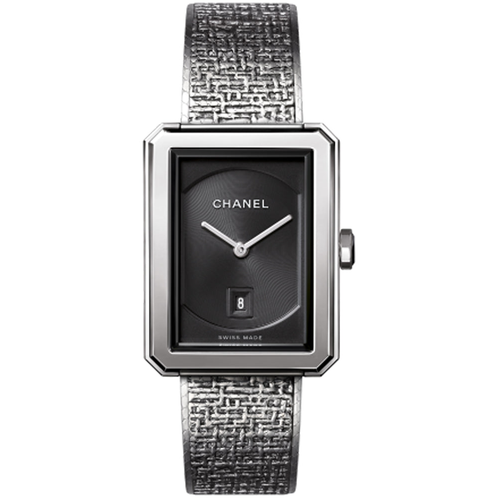 reloj-chanel-boy-friend-tweed-modelo-mediano-acero- Ref H4878