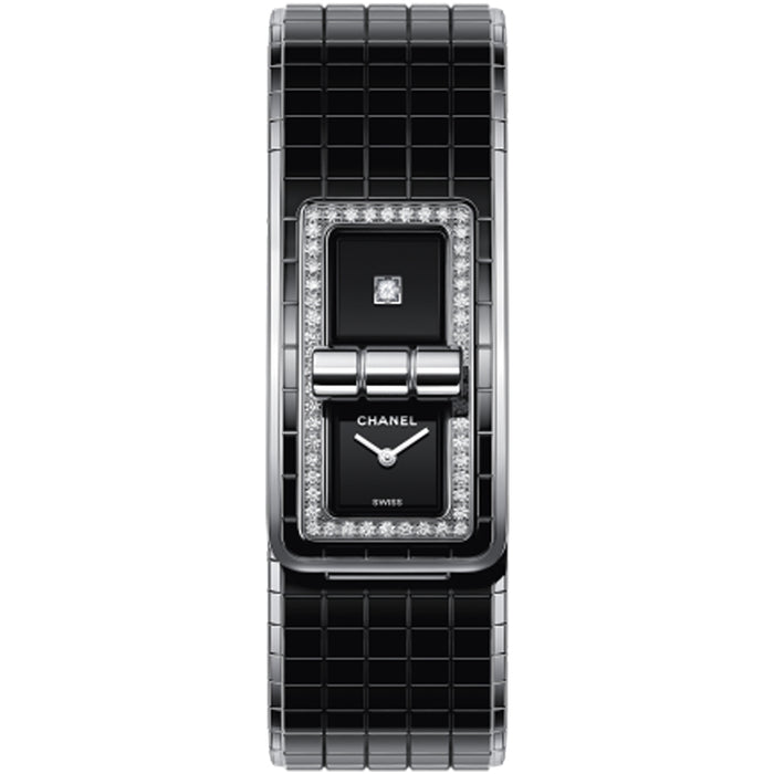 reloj-chanel-code-coco-acero-ceramica-negra-diamantes - Ref H5148