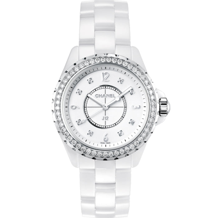 Chanel-j12-ceramica-blanca-acero-diamantes-bisel-diamantes-Ref H2572