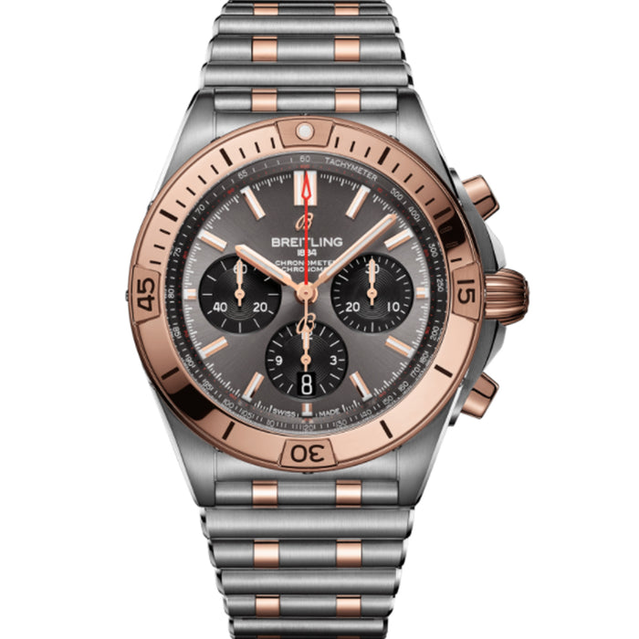 reloj Breitling Chronomat B01 42mm crono acero y oro esfera antracita_Chocrón Joyeros_UB0134101B1U1