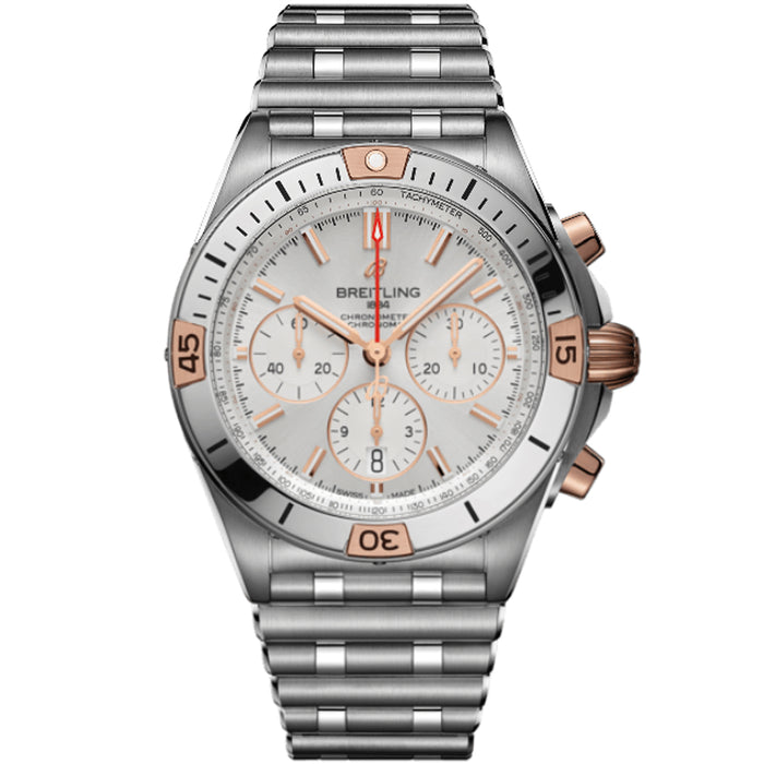 reloj Breitling Chronomat B01 42mm acero y oro rojo crono esfera negra_Chocrón Joyeros_IB0134101G1A1