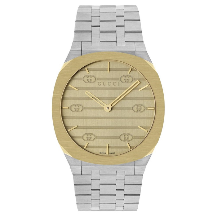 Gucci 25H de 38 mm Esfera Dorada