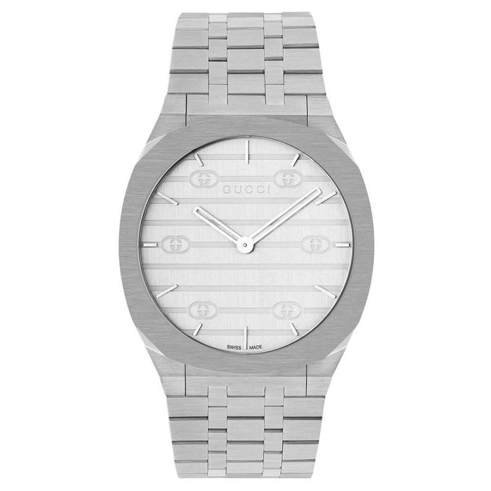 Gucci 25H de 38 mm Esfera Plata