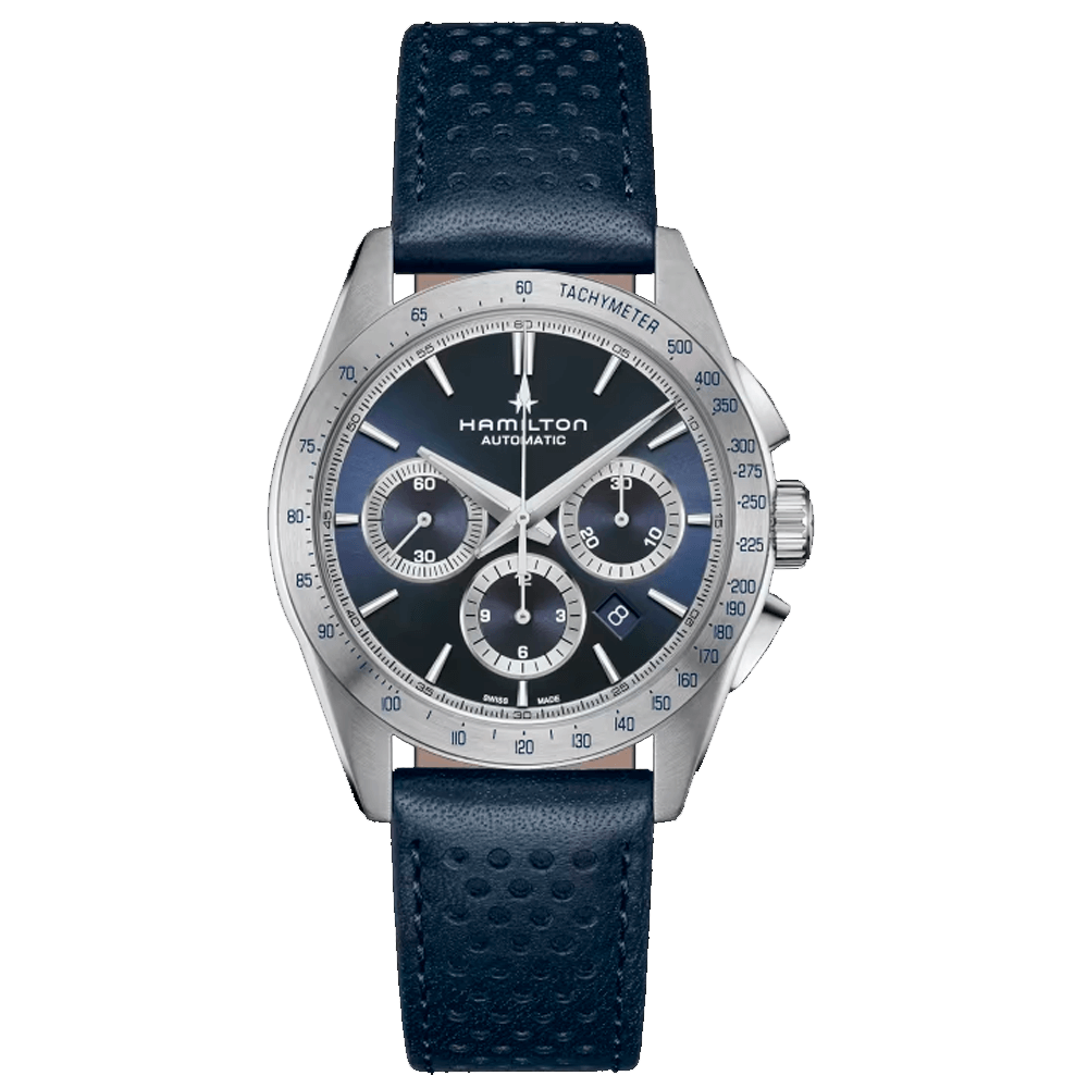 Hamilton Jazzmaster Performer Auto Chrono 42mm esfera azul_H36616640_Chocron joyeros