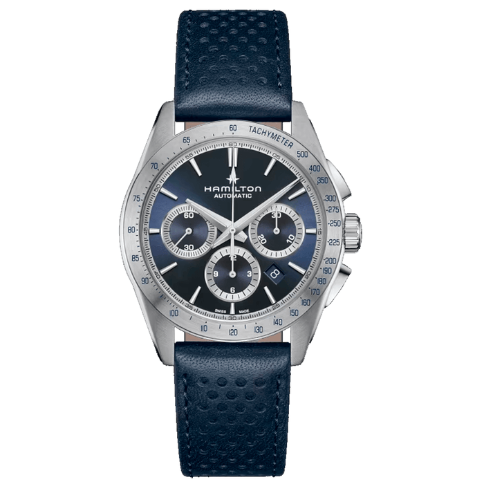 Hamilton Jazzmaster Performer Auto Chrono 42mm esfera azul_H36616640_Chocron joyeros