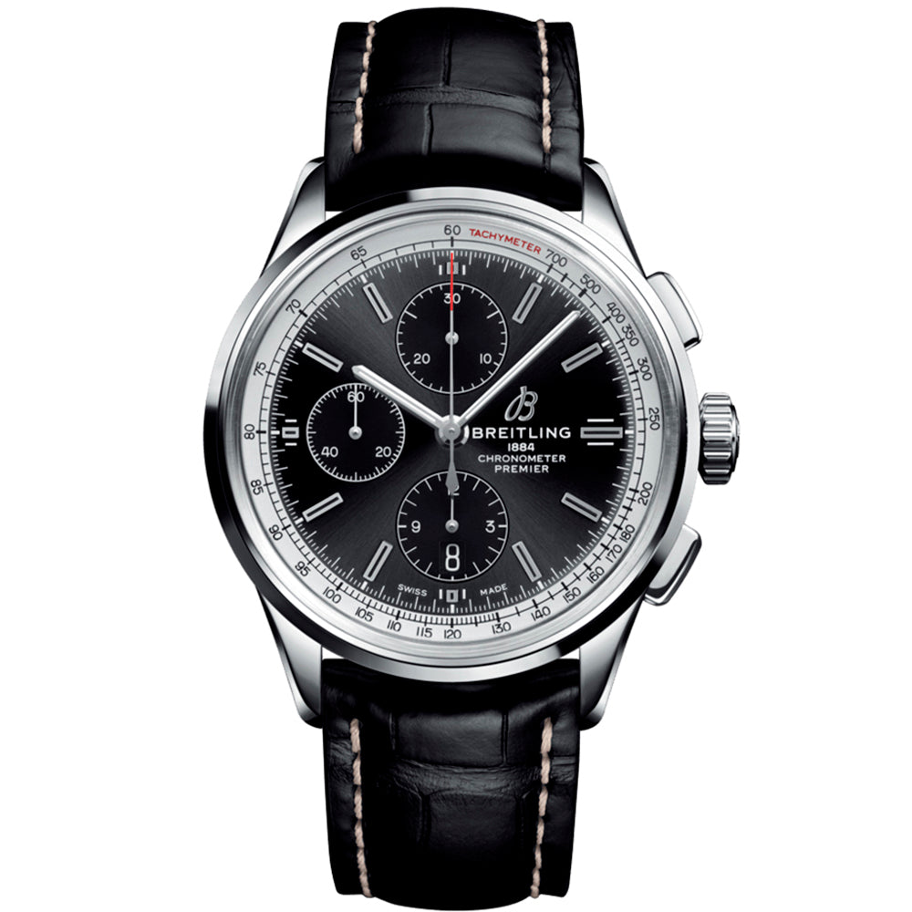 reloj_hombre_Breitling_Premier_cronografo_piel_de cocodrilo_Chocron_Joyeros_A13315351B1P2