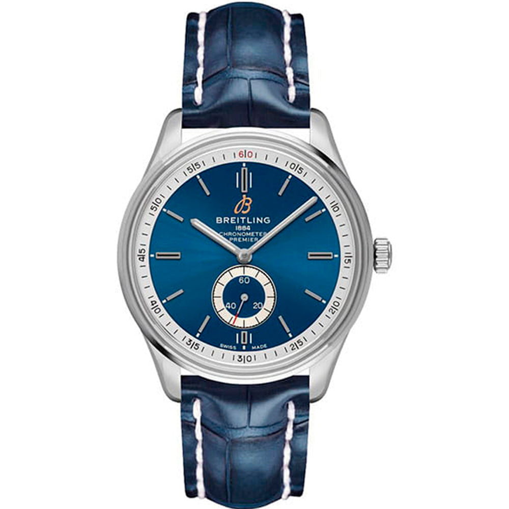 reloj_hombre_Breitling_Premier_Automático_40mm_azul_cocodrilo_Chocron_Joyeros_A37340351C1P2