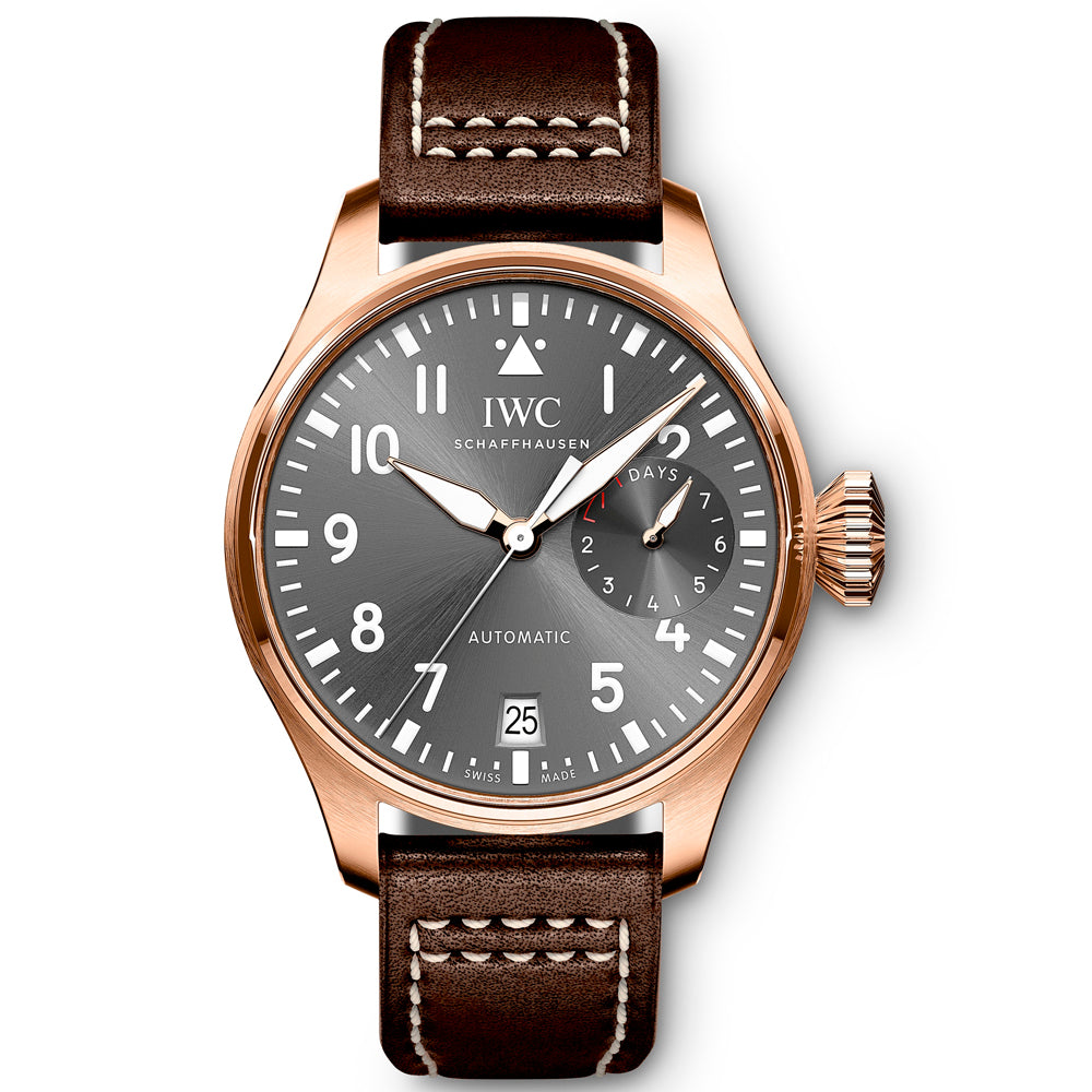 reloj hombre de IWC Big Pilot reserva de marcha oro rojo- Chocrón Joyeros-IW500917