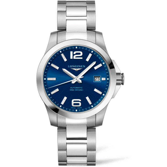 reloj hombre de Longines Conquest en acero y esfera azul- Chocrón Joyeros-L37764996
