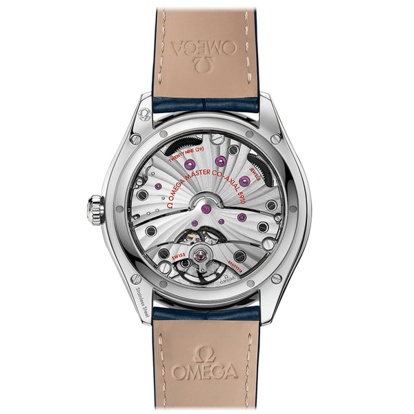 reloj hombre Omega DeVille Tresor acero esfera azul y piel cocodrilo con cierre ardillon- Joyería CHocrón- 43513402103001_2