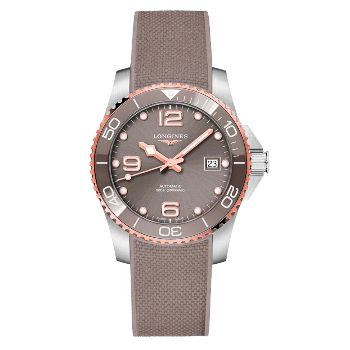 Longines Hydroconquest 39mm Acero Esfera Gris Caucho_L37803789_Chocron Joyeros