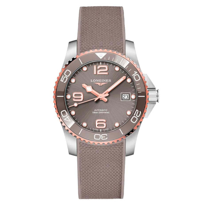 Longines Hydroconquest 39mm Acero Esfera Gris Caucho_L37803789_Chocron Joyeros
