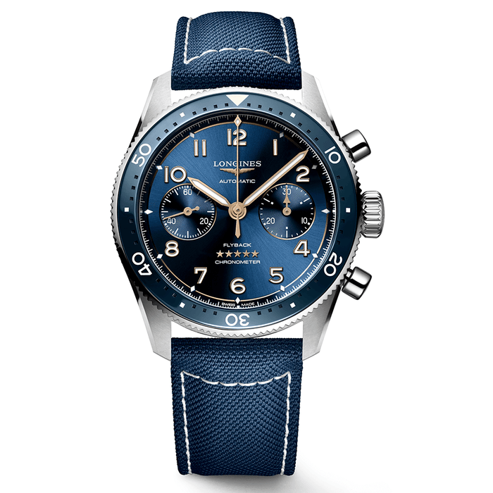 reloj Longines Spirit Flyback azul correa híbrida_L38214932_SOL_Chocron joyeros