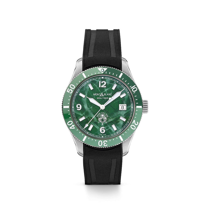 Montblanc 1858 Iced Sea Automatic Date Esfera verde Caucho_129765_Chocron joyeros