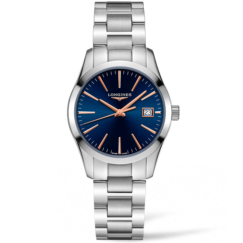 reloj mujer Longines Conquest Classic acero 34 mm esfera azul_ Chocron Joyeros-L23864926