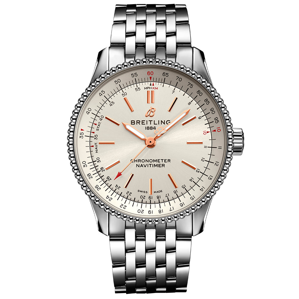 reloj_mujer_Navitimer_acero_35mm_esfera_blanca_Chocron_Joyeros_A17395F41G1