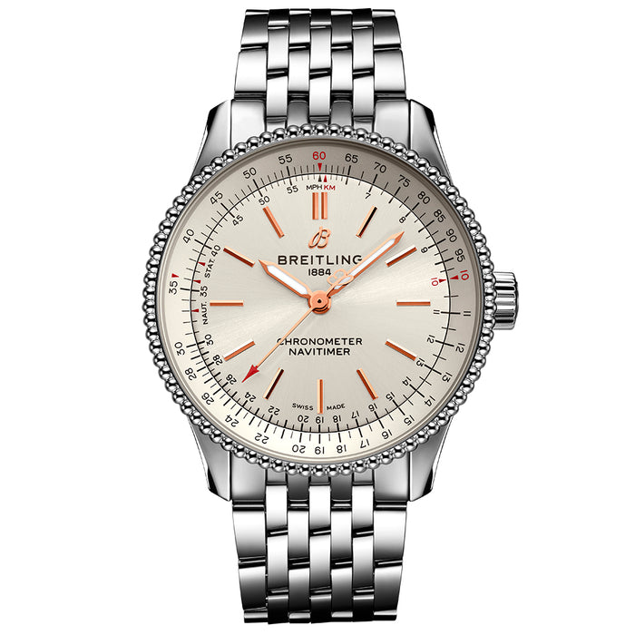 reloj_mujer_Navitimer_acero_35mm_esfera_blanca_Chocron_Joyeros_A17395F41G1