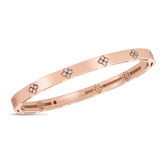 Roberto Coin pulsera oro rosa love in verona con diamantes