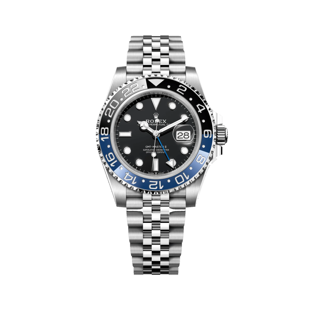 Rolex GMT-Master II bisel negro y azul esfera negra 40mm