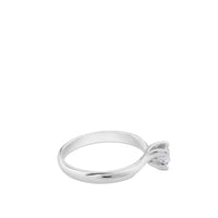 Solitario "Leticia" de oro blanco con diamante talla brillante de 0.32 quilates