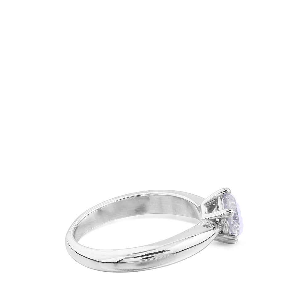 Solitario de oro blanco 1,03 quilates en 4 garras