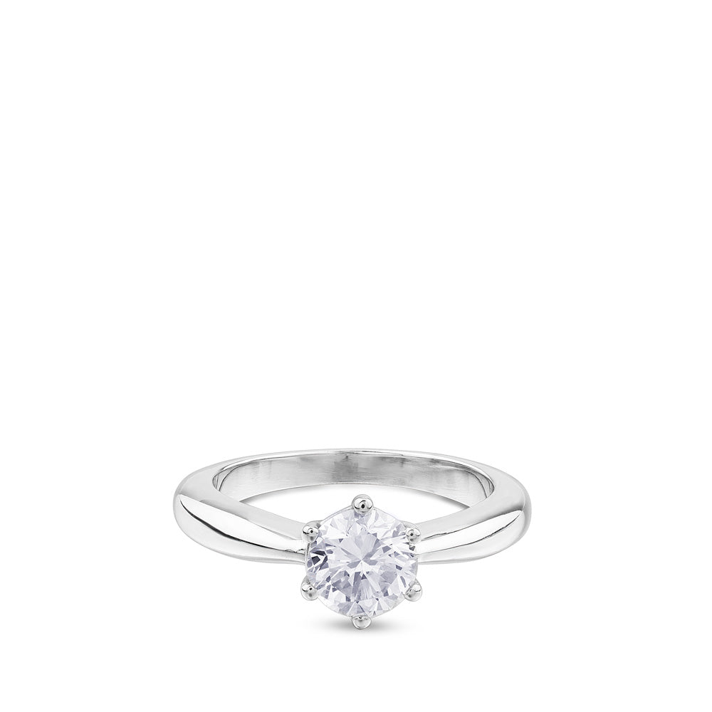 Solitario de oro blanco 1,03 quilates en 4 garras