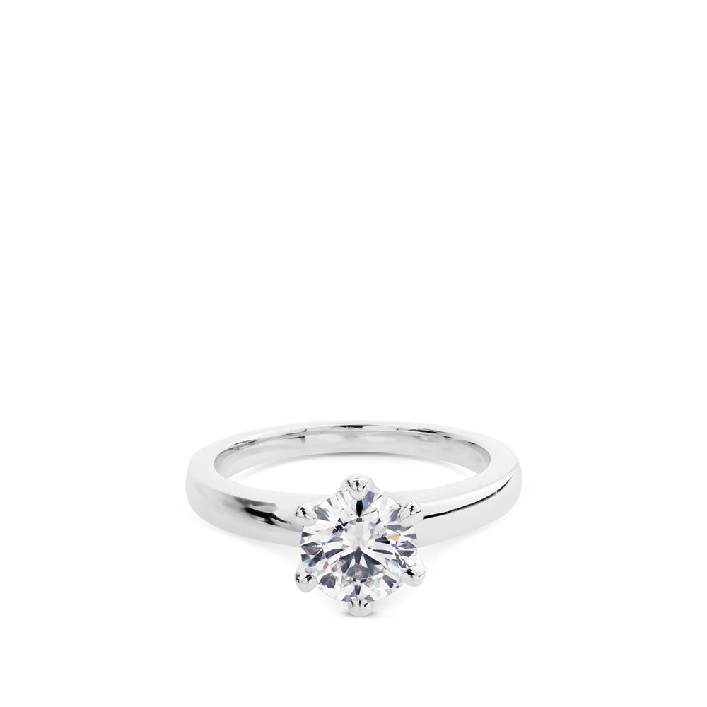 Solitario de oro blanco con diamante talla brillante de 1.18 quilates